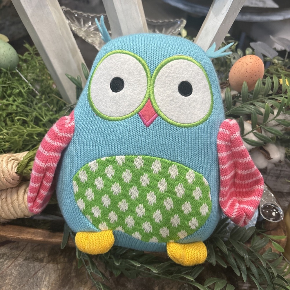 Burton + Burton Decorative Owl Stuffed Animal 2011 Bright Colors!